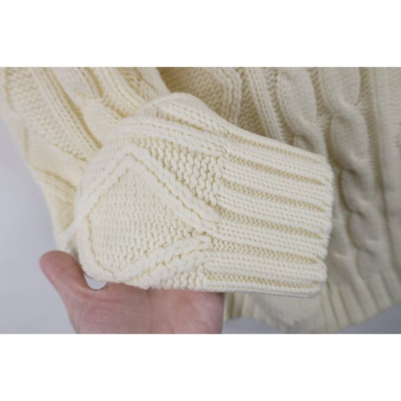 Vintage 70s Streetwear Mens Medium Donegal Fisherman Chunky Cable Knit Sweater - Picture 5 of 10